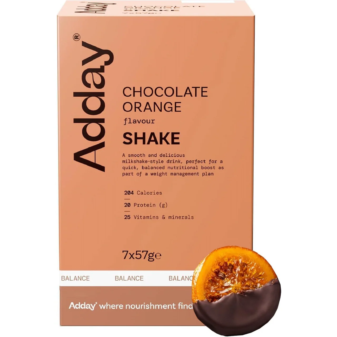 Adday Chocolate Orange Flavoured Shake 7 Sachets