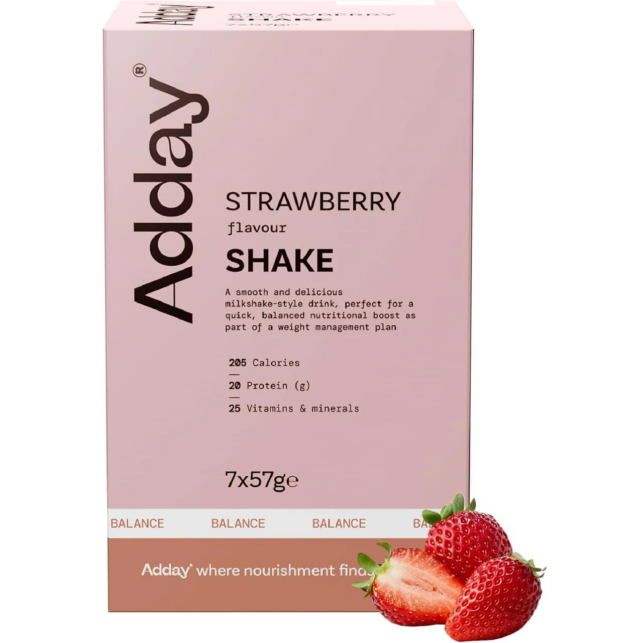 Adday Strawberry Flavoured Shake 7 Sachets