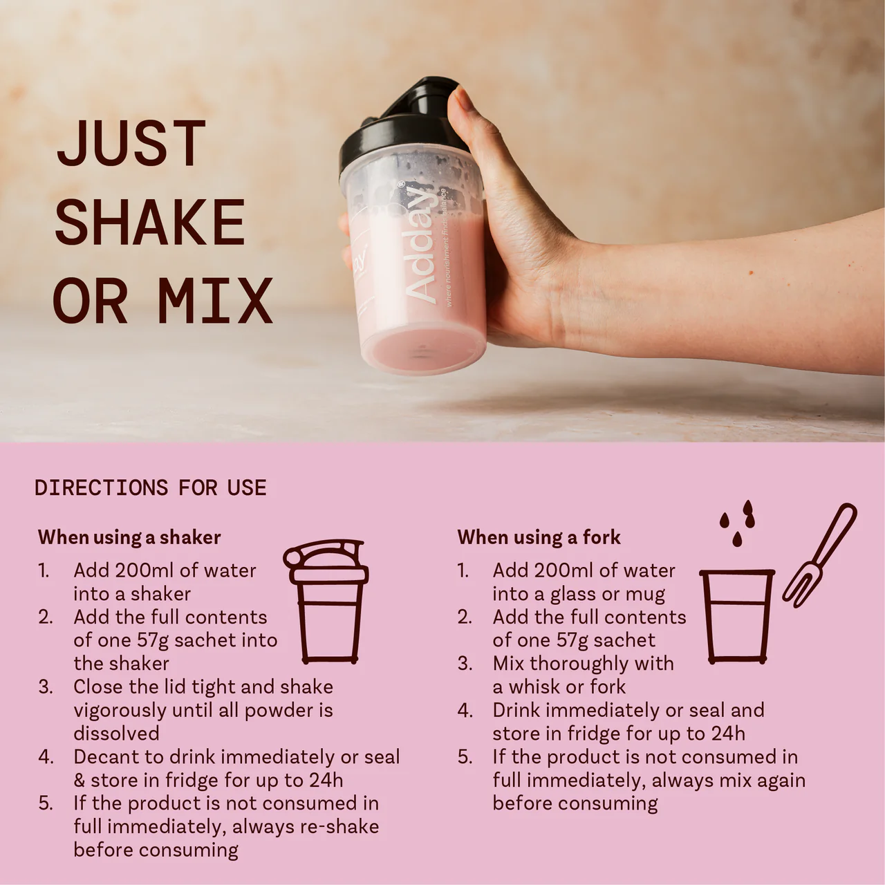 Adday Strawberry Flavoured Shake 7 Sachets - Image 4