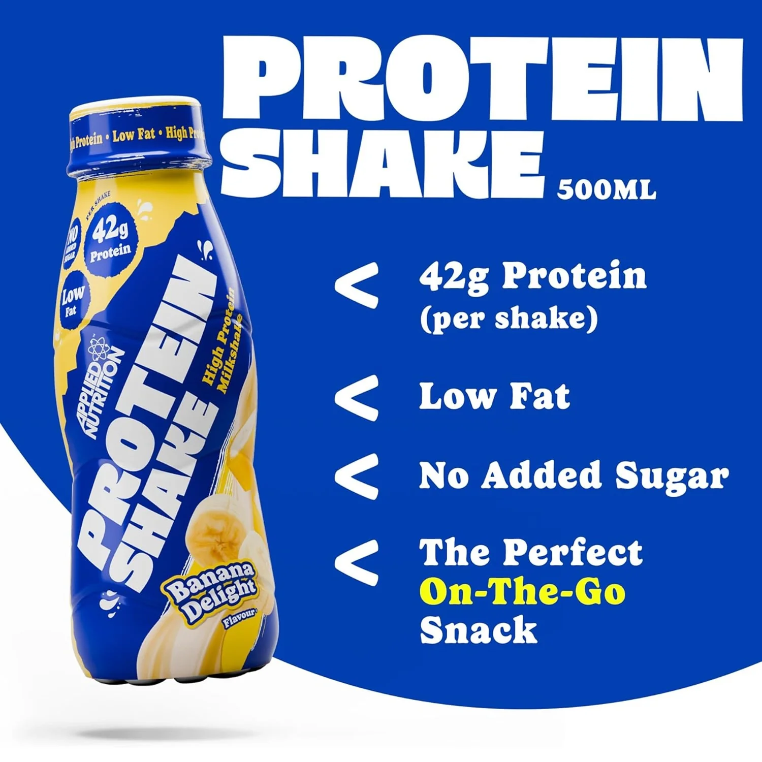 Applied Nutrition High Protein Shake Ready To Drink Banana Delight 500ml x 8 - Image 2