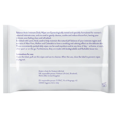 Balance Activ Daily Intimate Daily Wipes 20 Wipes - Image 2