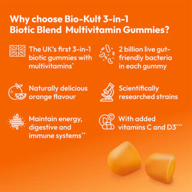 Bio-Kult 3in1 Biotic Blend Probiotic for Adults Orange 30 Gummies - Image 3