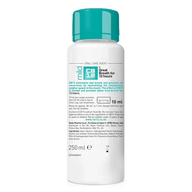 CB12 Mild Mint-Menthol Mouthwash 250ml - Image 2