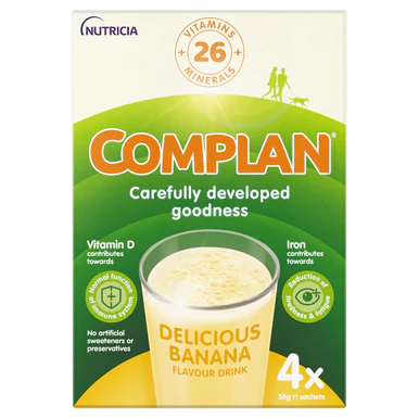 Complan Banana Nutritional Drink 4 x 55g Sachets
