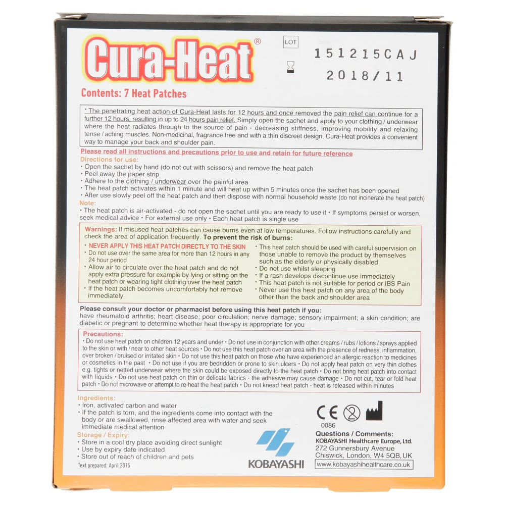 Cura-Heat back & shoulder pain patches - Image 2