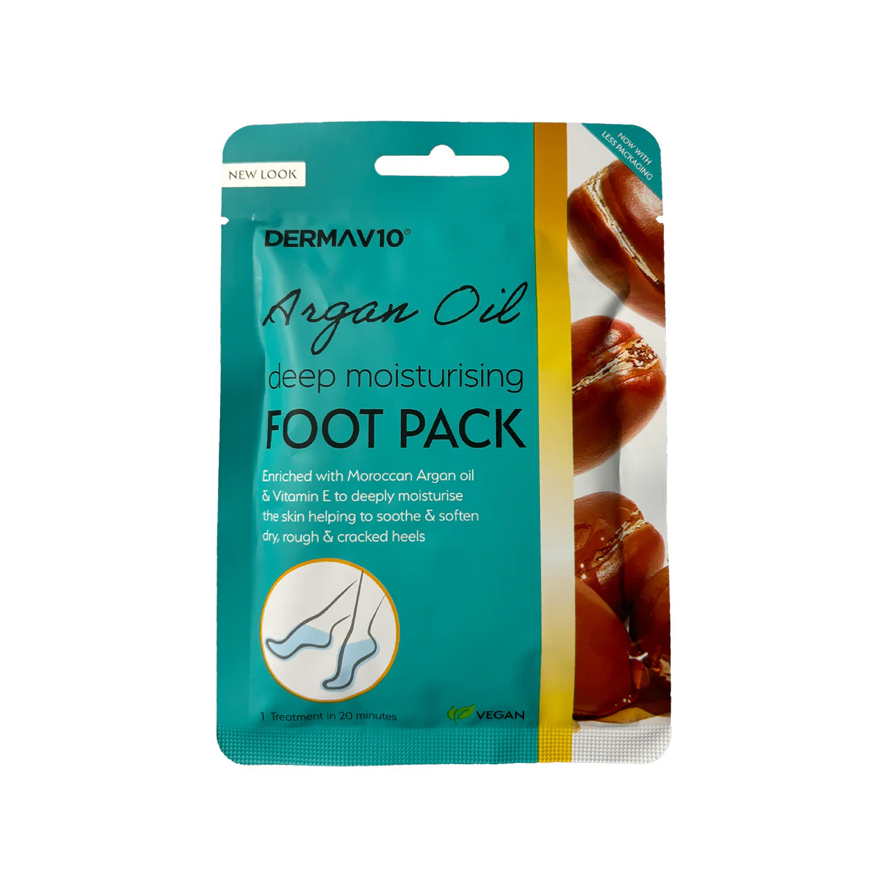 DermaV10 Deep Moisturising Foot Packs Argan 1 Pair