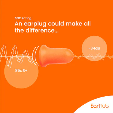EarHub Premium Soft Foam Earplugs Orange 10 Pairs - Image 4