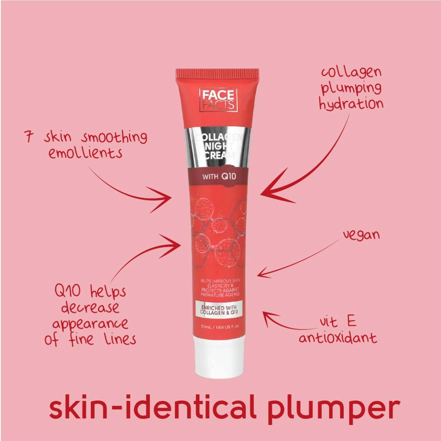 Face Facts Collagen & Q10 Night Cream 50ml - Image 2