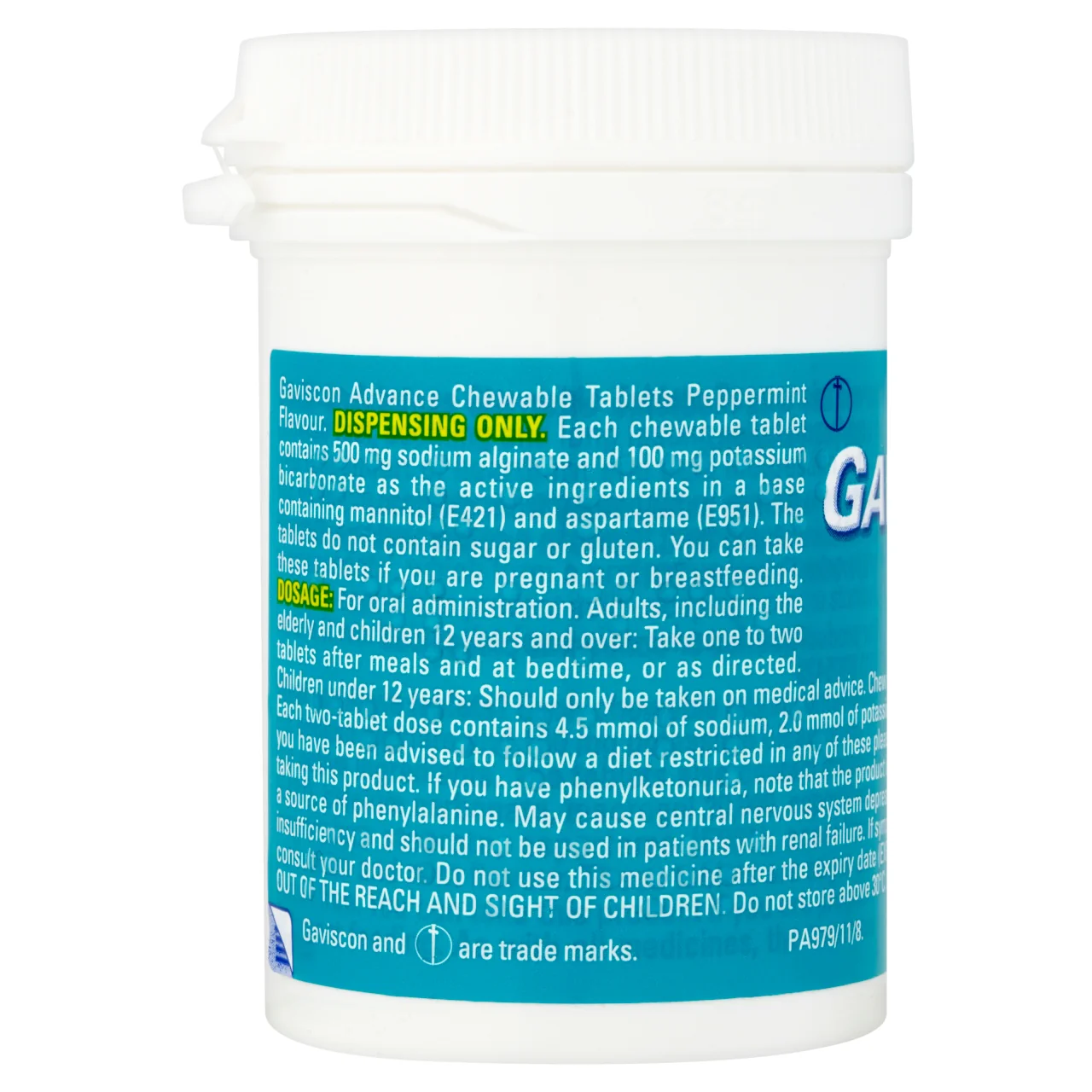 Gaviscon Advance Chewable Tablets Peppermint Flavour 60 Tablets - Image 2