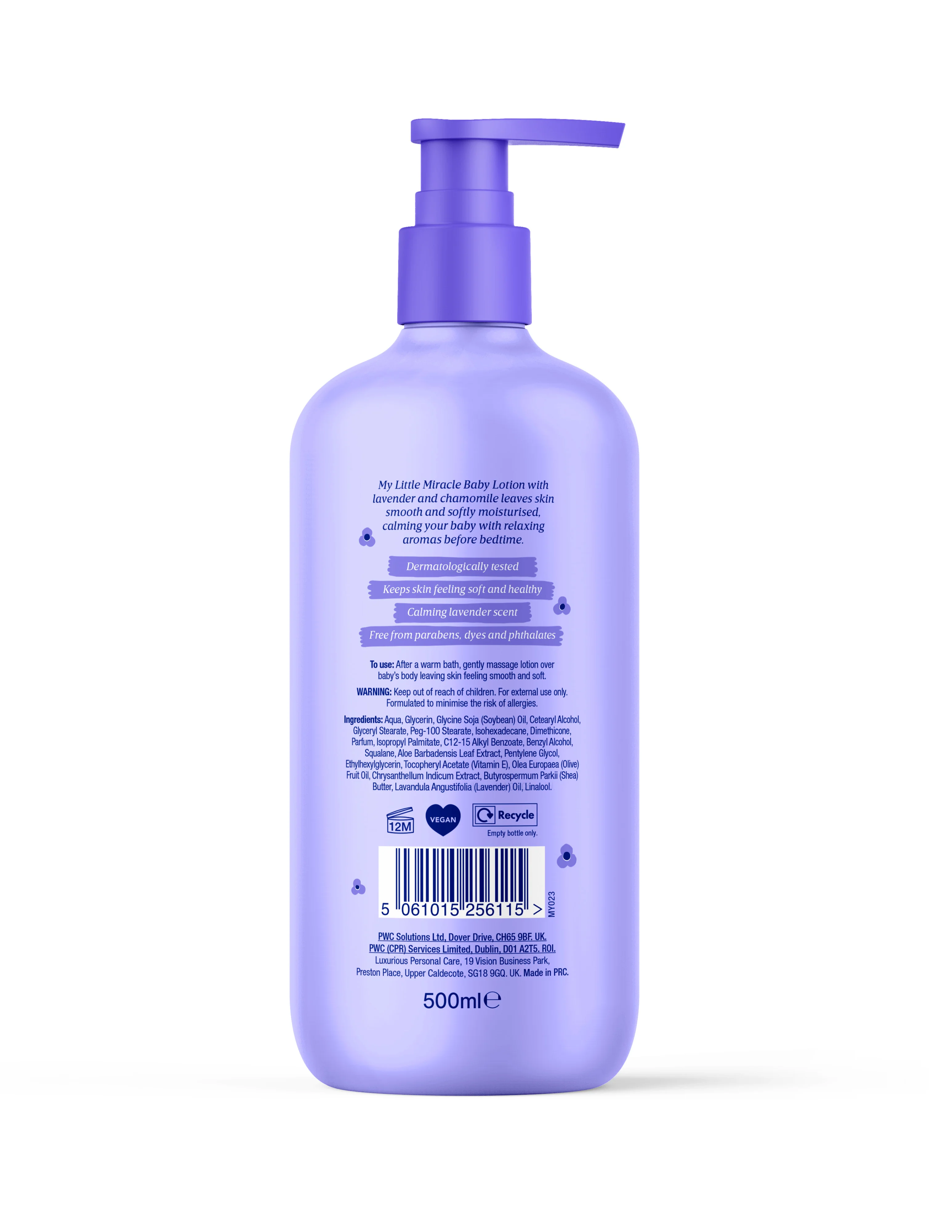 My Little Miracle Bedtime Baby Lotion & Pump 500ml - Image 2