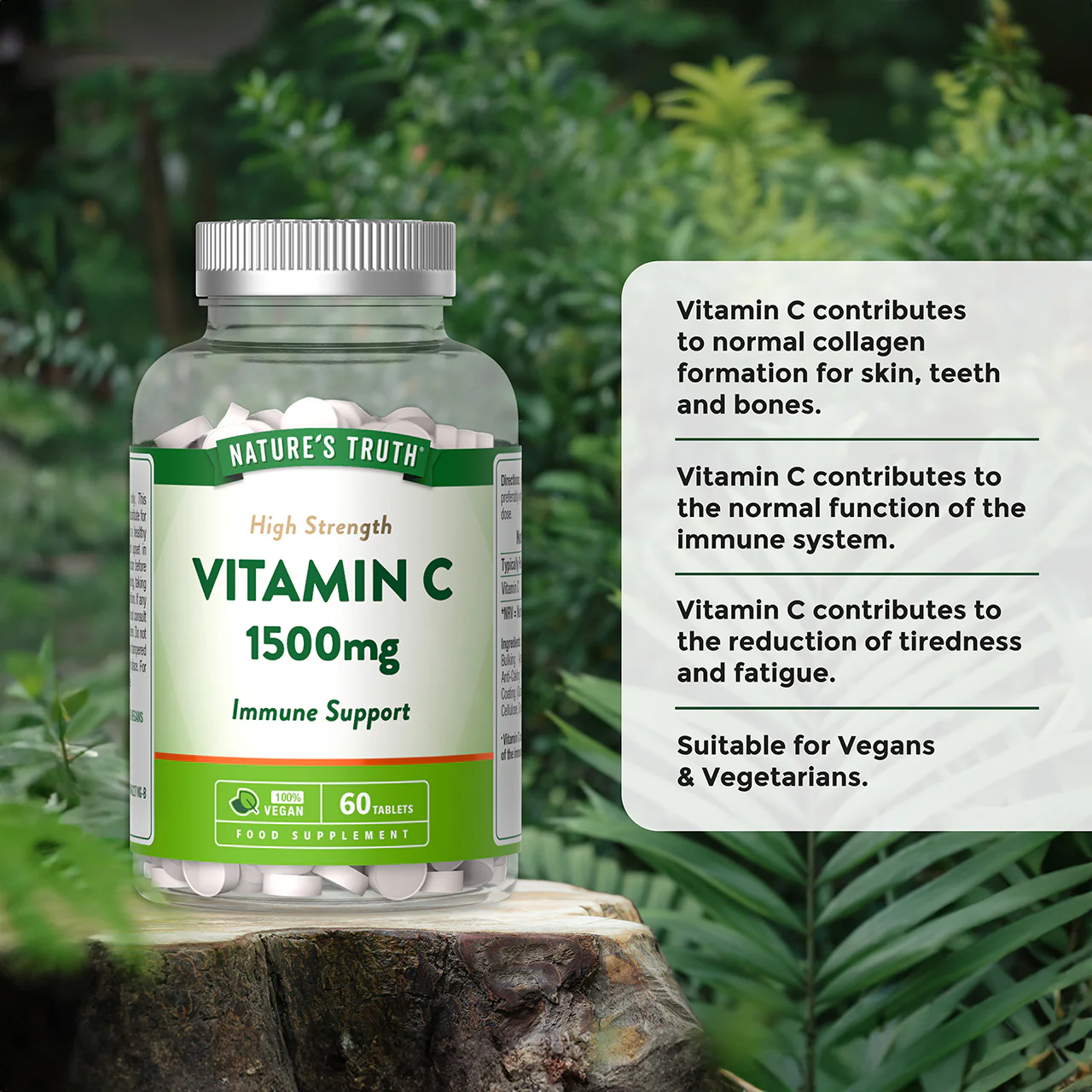 Nature's Truth High Strength Vitamin C 1500mg 60 Tablets - Image 2