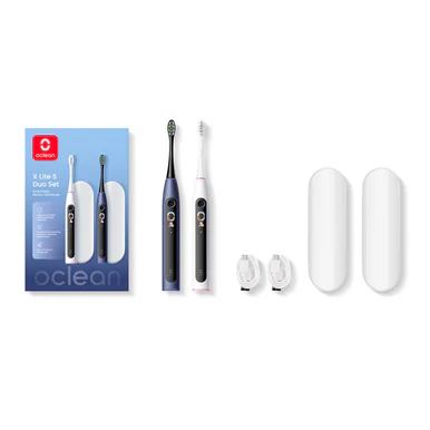 Oclean X Lite S Duo Set Smart Sonic Electric Toothbrush Blue + Grey - Image 2