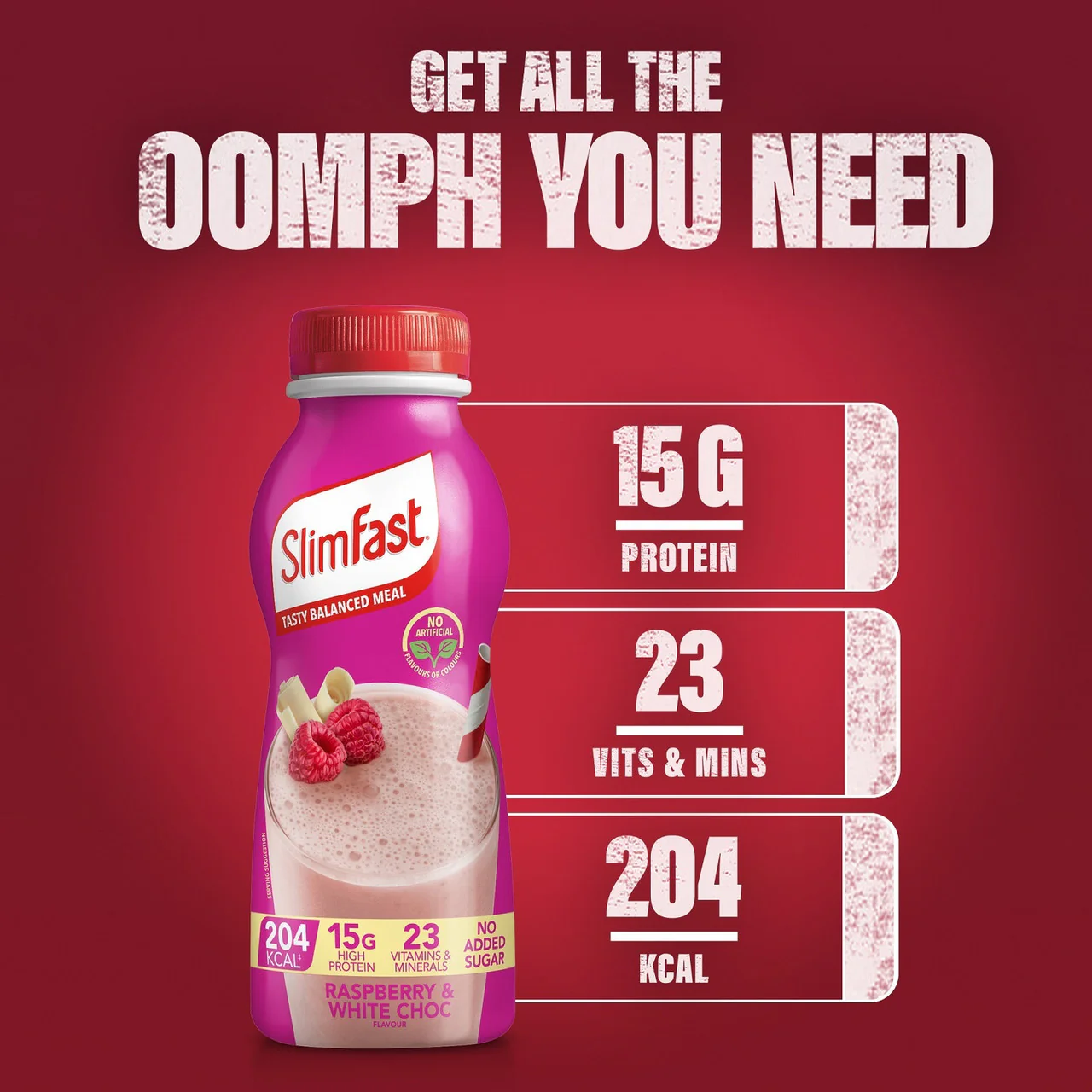 SlimFast Milkshake Multi Bottle Raspberry & White Chocolate x3 - Image 3