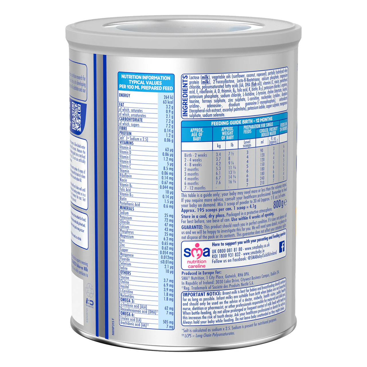 SMA Advanced First Infant Milk From Birth 800g - Image 2