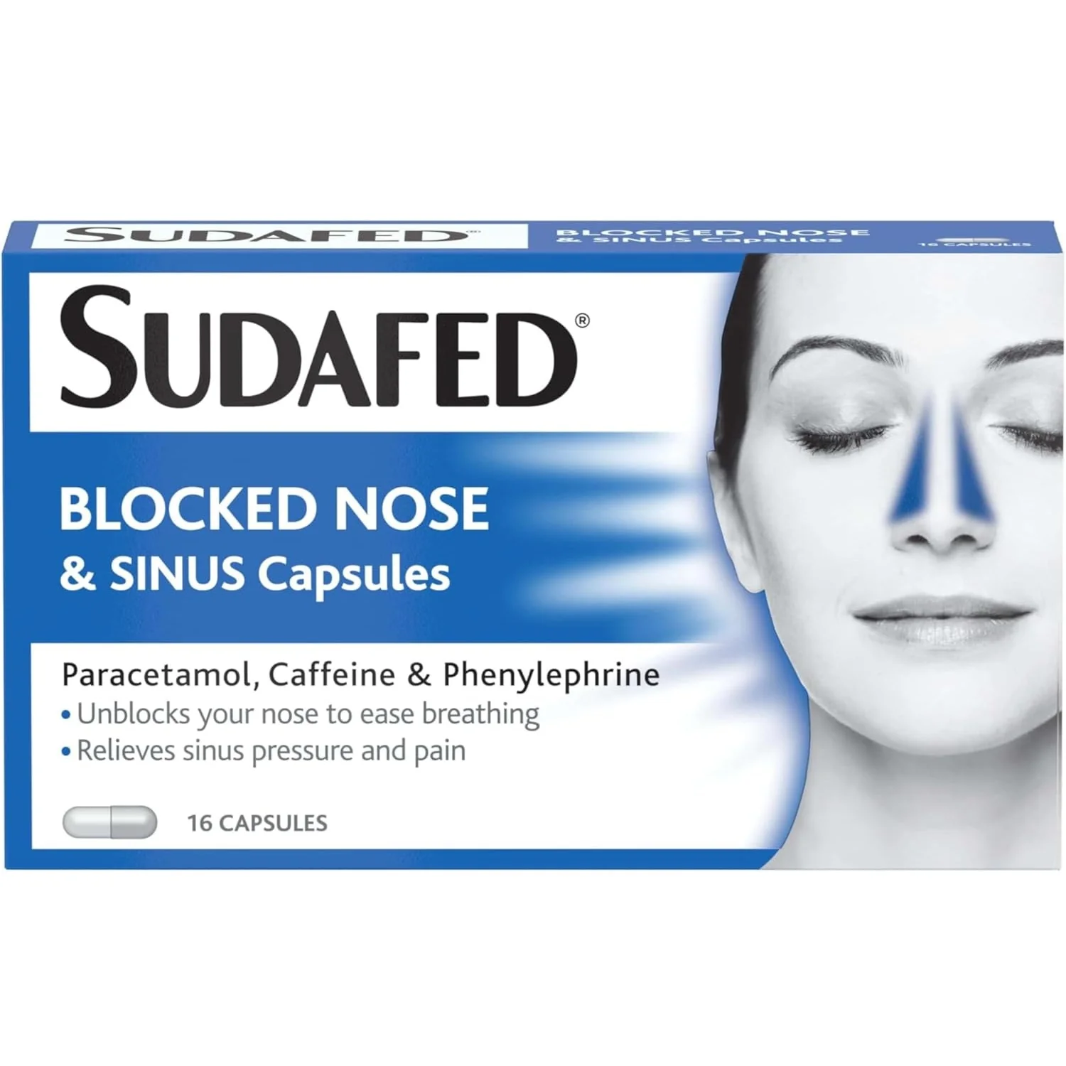 Sudafed Blocked Nose & Sinus 16 Capsules