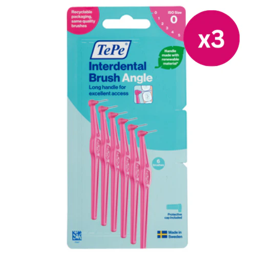 TePe Interdental Brushes Angle Pink Size 0 6pcs x3