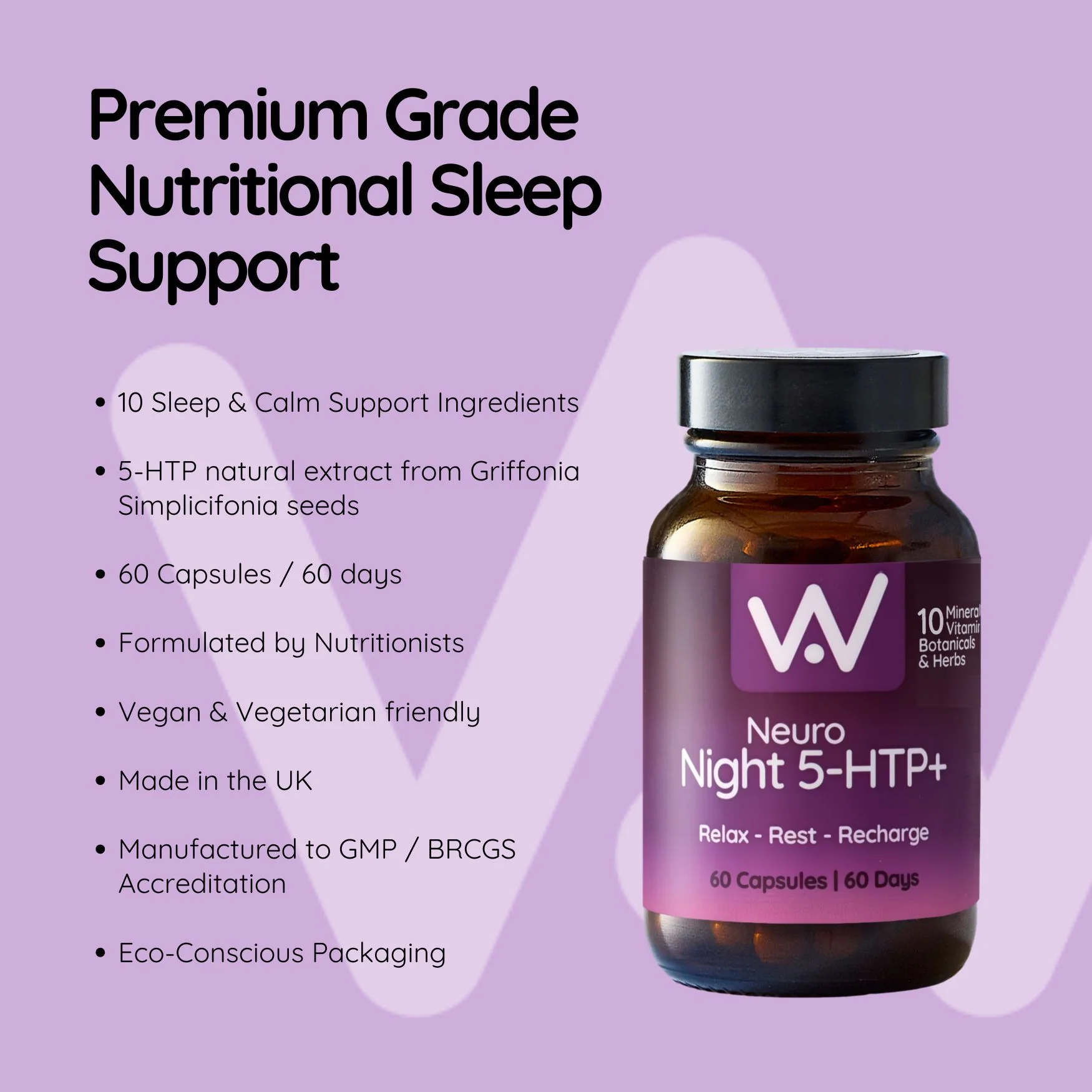 Well. Actually. Neuro Night 5-HTP+ Nutritional Sleep Support, 10 Ingredients 60 Capsules - Image 4