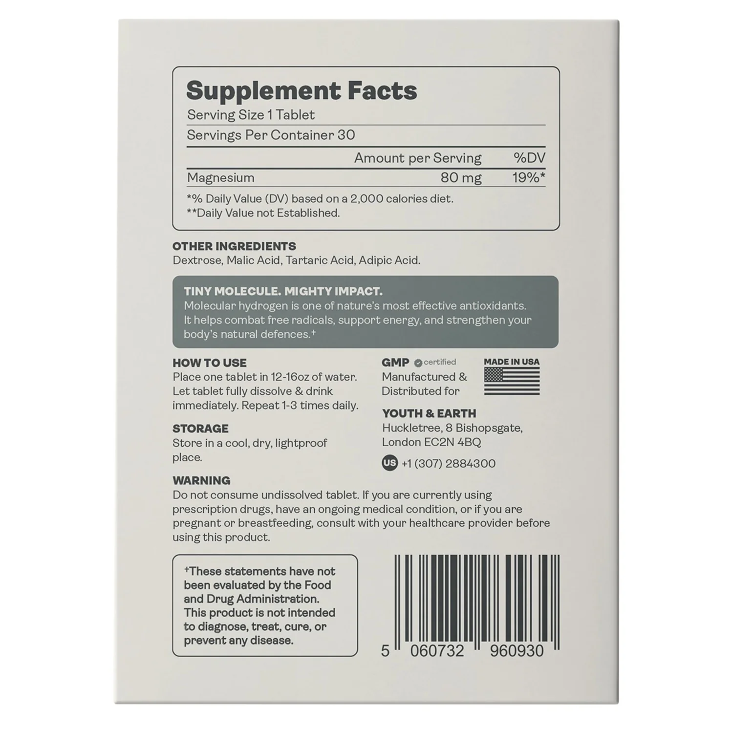 Youth & Earth Molecular Hydrogen Tabs - Image 2
