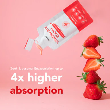 Zooki Liposomal Vitamin B12 2500mcg, Strawberry Flavour 10ml, 30 Sachets - Image 3
